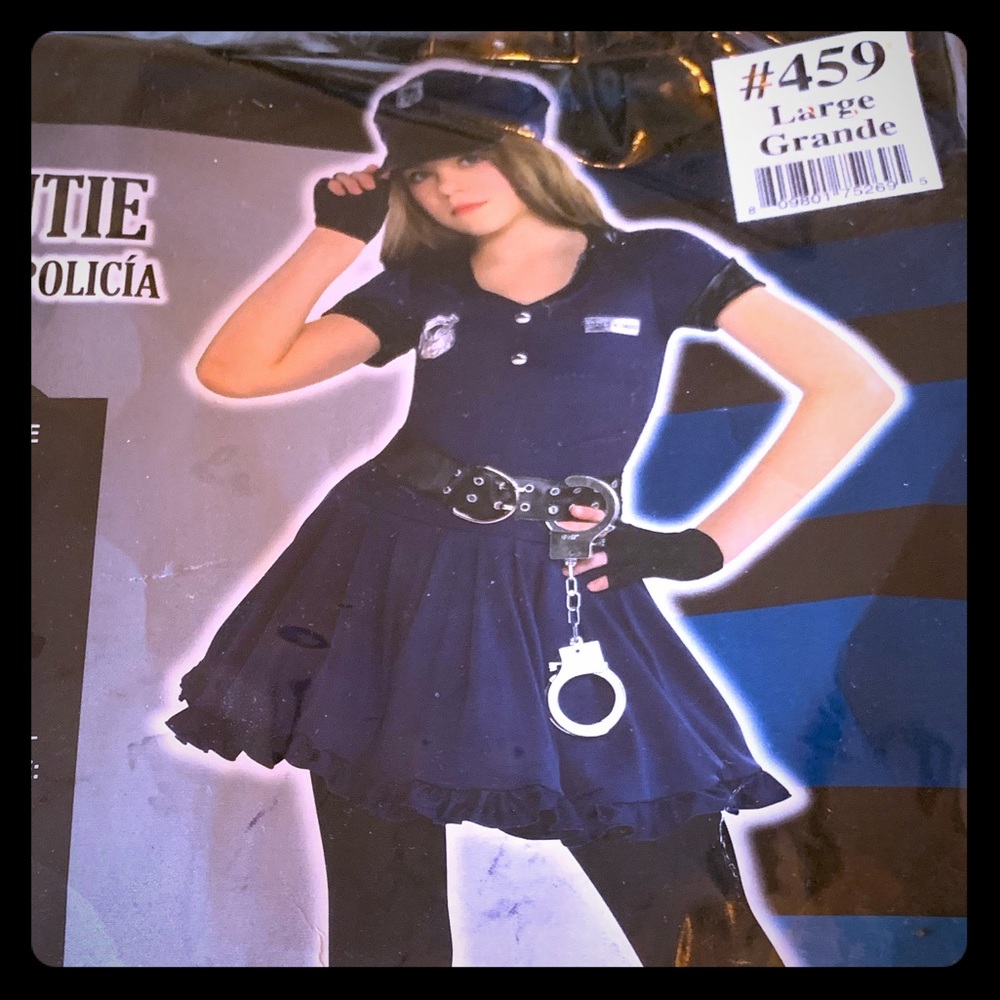 🎃👩🏼‍🏭Girls Cutie Cop Costume - girls Large